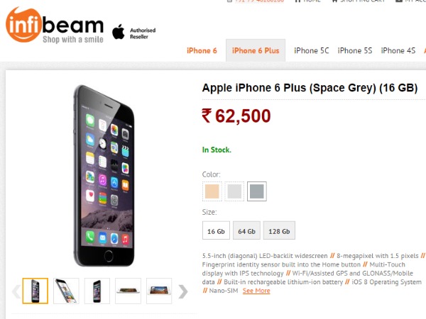 Infibeam: Apple iPhone 6 Plus (Space Grey) (16 GB)