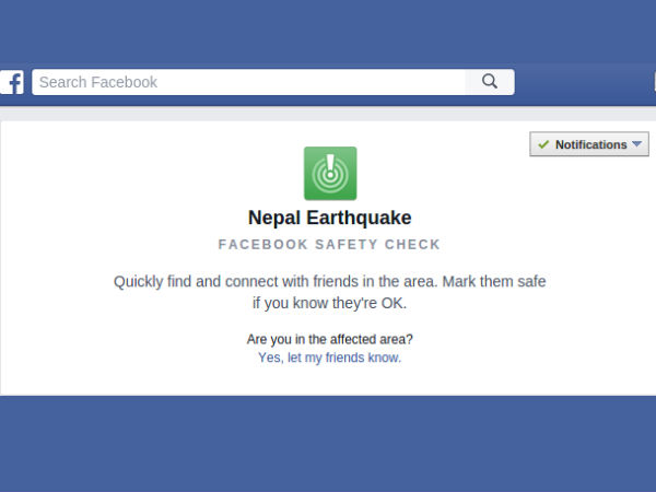 ನೇಪಾಳಕ್ಕೆ ಫೇಸ್‌ಬುಕ್‌ನಿಂದ ಸಹಾಯ ಹಸ್ತ