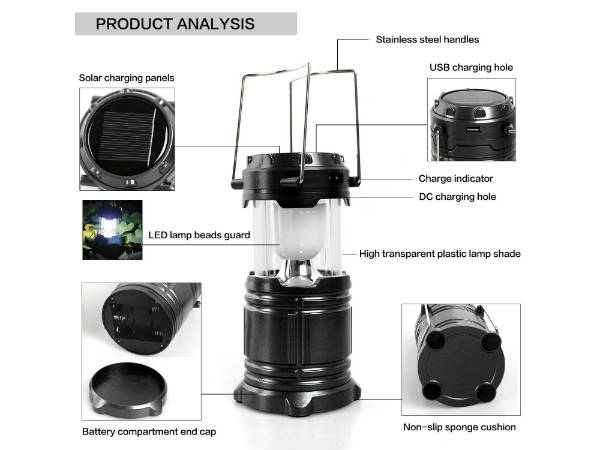 Bulfyss LED Solar Emergency Light Lantern + USB Mobile Charger