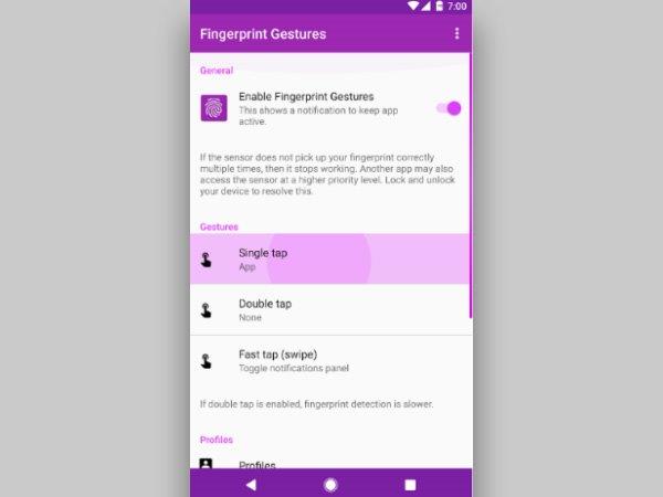 ಫ್ರಿಂಗರ್ ಪ್ರಿಂಟ್ ಗೆಸ್ಚರ್ :Fingerprint Gestures)