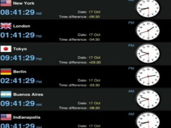 ಕ್ಷಣ ಮಾತ್ರದಲ್ಲಿ ಜಗತ್ತಿನ ಎಲ್ಲಾ ದೇಶಗಳ ಸಮಯ ನೋಡಲು ಆಪ್!! ಕ್ಷಣ ಮಾತ್ರದಲ್ಲಿ ಜಗತ್ತಿನ ಎಲ್ಲಾ ದೇಶಗಳ ಸಮಯ ನೋಡಲು ಆಪ್!!