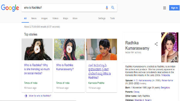 who is Radhika?