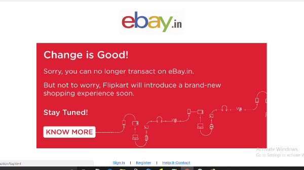 ಭಾರತದಲ್ಲಿ ಸೇವೆ ಕೊನೆಗೊಳಿಸಿದ 'ಇಬೇ'!..ಇಬೇ ವೆಬ್ಸೈಟ್ ಈಗ ಖಾಲಿ ಖಾಲಿ!! ಭಾರತದಲ್ಲಿ ಸೇವೆ ಕೊನೆಗೊಳಿಸಿದ 'ಇಬೇ'!..ಇಬೇ ವೆಬ್ಸೈಟ್ ಈಗ ಖಾಲಿ ಖಾಲಿ!!