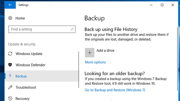 Go to Backup