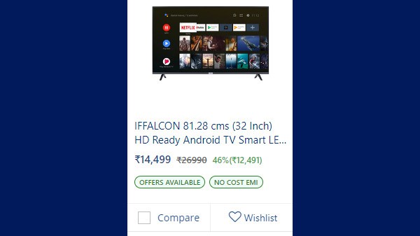 IFFALCON 81.28 cm (32 ಇಂಚು) HD ರೆಡಿ ಆಂಡ್ರಾಯ್ಡ್ ಟಿವಿ ಸ್ಮಾರ್ಟ್ LED TV 32F2A
