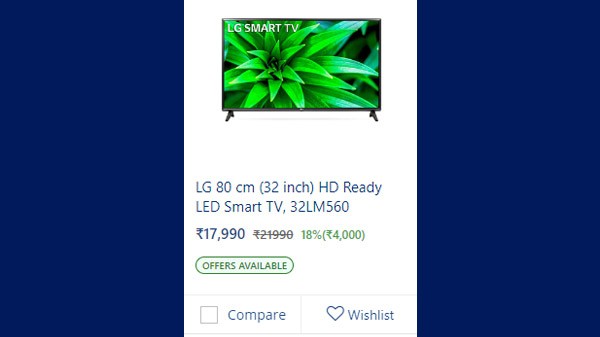 ಎಲ್ಜಿ 80 cm (32 ಇಂಚು) HD ರೆಡಿ LED ಸ್ಮಾರ್ಟ್ ಟಿವಿ, 32LM560