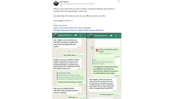 ಬೆಂಗಳೂರಿನಲ್ಲಿ ಬಾಡಿಗೆ ಮನೆ ಪಡೆಯಬೇಕಂದ್ರೆ ಪಿಯುಸಿಯಲ್ಲಿ 90% ಅಂಕ ಪಡೆದಿರಬೇಕು..