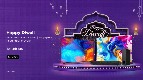 TCL ದೀಪಾವಳಿ ಸೇಲ್‌: ಸ್ಮಾರ್ಟ್‌ಟಿವಿಗಳಿಗೆ ಭರ್ಜರಿ ರಿಯಾಯಿತಿ..
