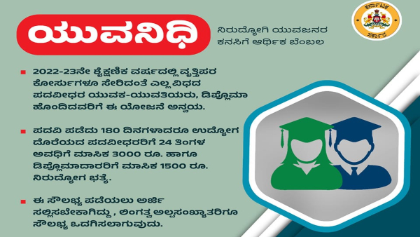 ಯುವನಿಧಿ ಯೋಜನೆಗೆ ಅರ್ಜಿ ಸಲ್ಲಿಸಲು ದಿನಾಂಕ ನಿಗಧಿ! ಬೇಕಾದ ದಾಖಲೆಗಳೇನು? ಯುವನಿಧಿ ಯೋಜನೆಗೆ ಅರ್ಜಿ ಸಲ್ಲಿಸಲು ದಿನಾಂಕ ನಿಗಧಿ! ಬೇಕಾದ ದಾಖಲೆಗಳೇನು?