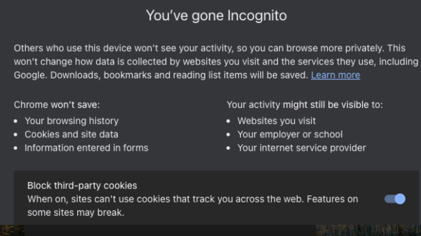 ಕ್ರೋಮ್‌‌ನ ಇನ್ಕಾಗ್ನಿಟೋ ಮೋಡ್‌ನಲ್ಲಿ ಏನೇನನ್ನೋ ನೋಡ್ತೀರಾ? 